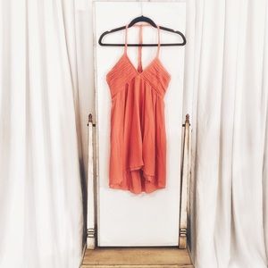 Alice + Olivia pink adjustable mini halter dress